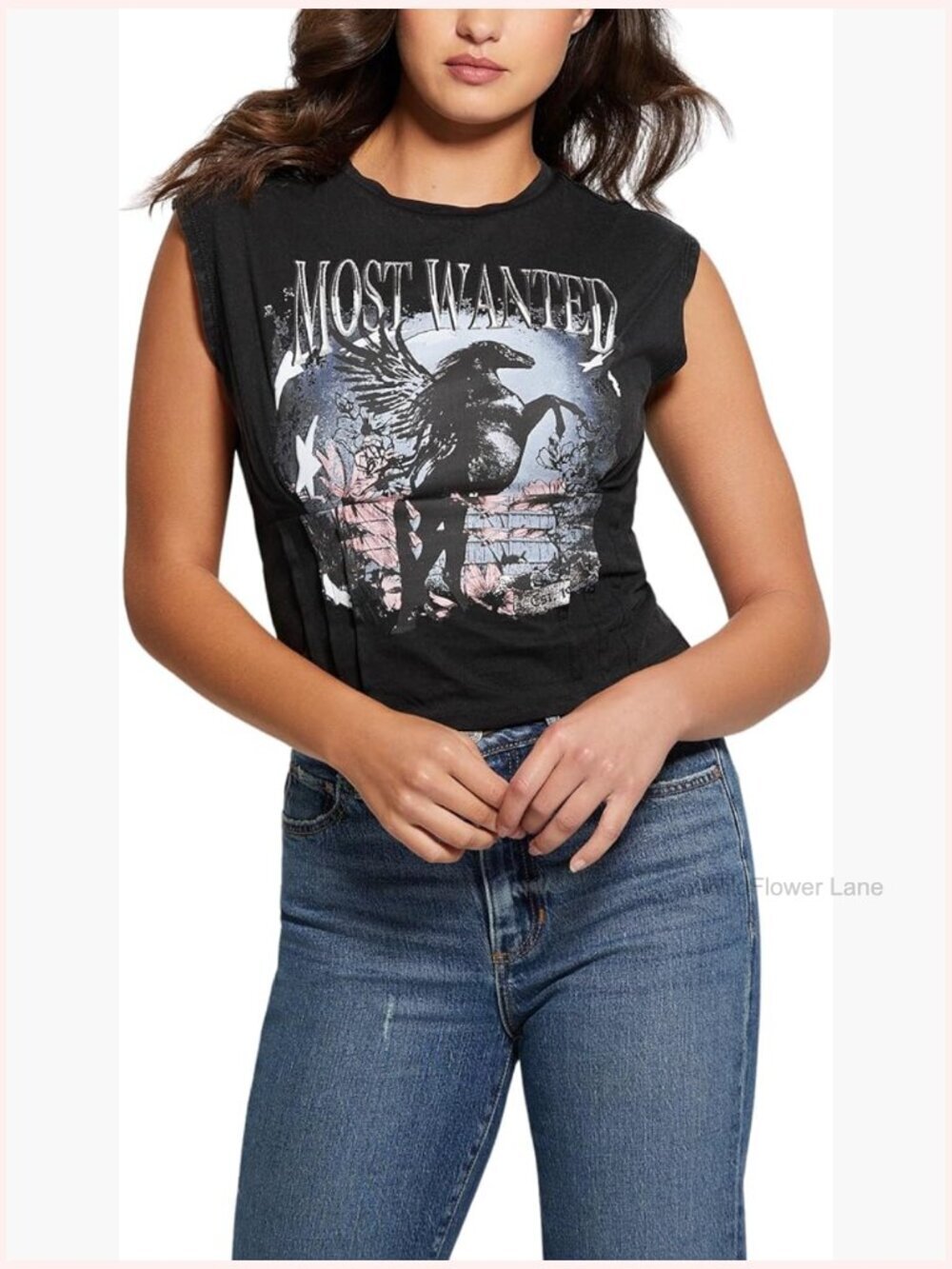 Faux Corset Graphic Crew Neck Tee Women Cap Sleeve Organic Cotton
